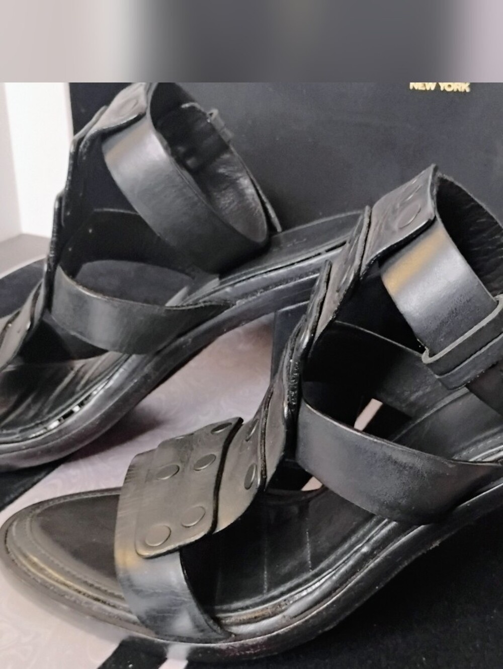 Rag & Bone Leather Gladiator High Heel Sandals Black size 41 - Picture 3 of 10